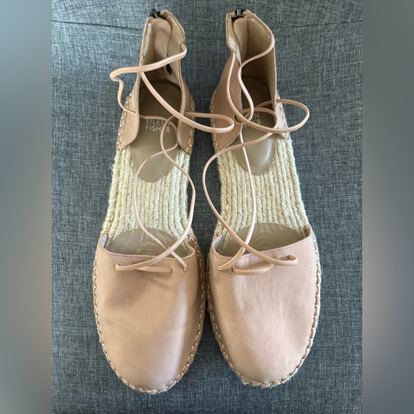 Eileen Fisher | Lace-Up Leather Espadrille Sandal | Size 11 - Picture 5 of 10